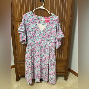 Lilly Pulitzer Pink and Green Floral Dress